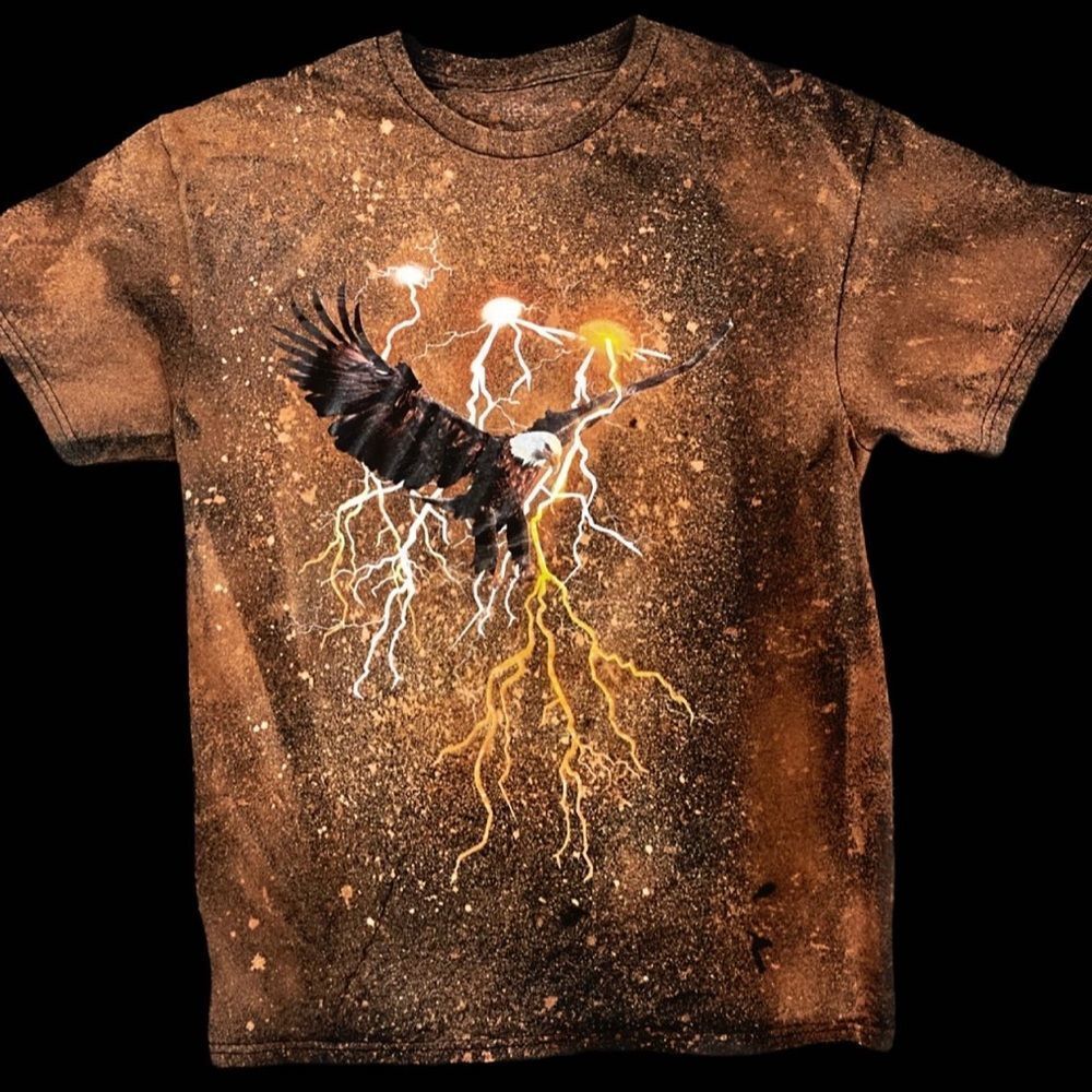 Acid Washed Bald Eagle T-Shirt Medium